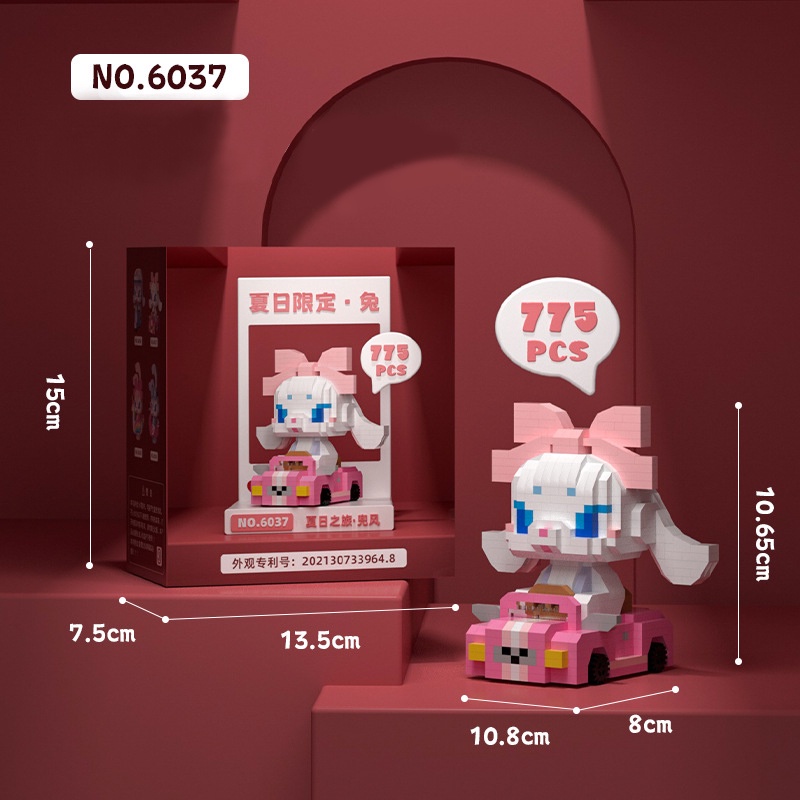 Mainan Balok Edukasi Karakter Kartun Mainan Balok DIY 3D Puzzle Brick Mini