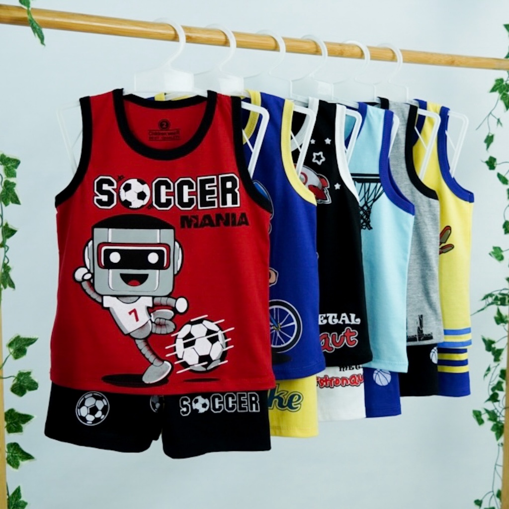 SETELAN ANAK UNISEX 2-6 TAHUN - SINGLET SPORTY