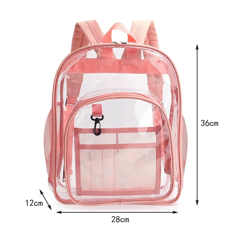 Tas Transparan Clear Backpack Transparent Ransel Wanita PVC tas konser Kapasitas Besar Siswa Tas Ransel Gadis Tas Sekolah Tas Ransel Baru