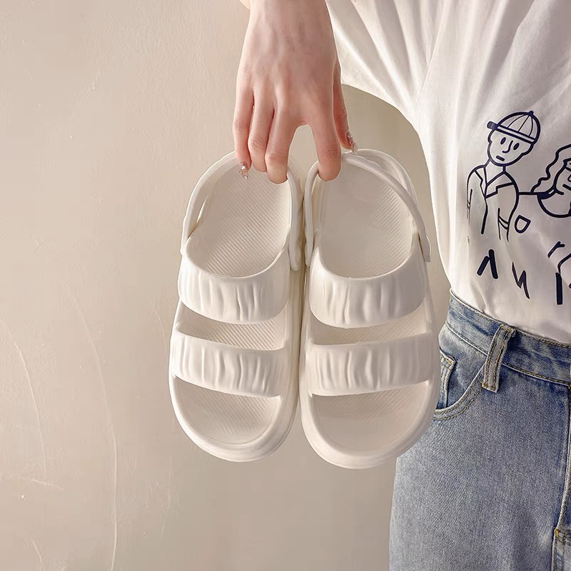 [HY.OLSHOP12] Sandal Jelly Wanita Korean Slip On Puffy Sandals Muddy 2 in 1 Import Bahan Karet PVC