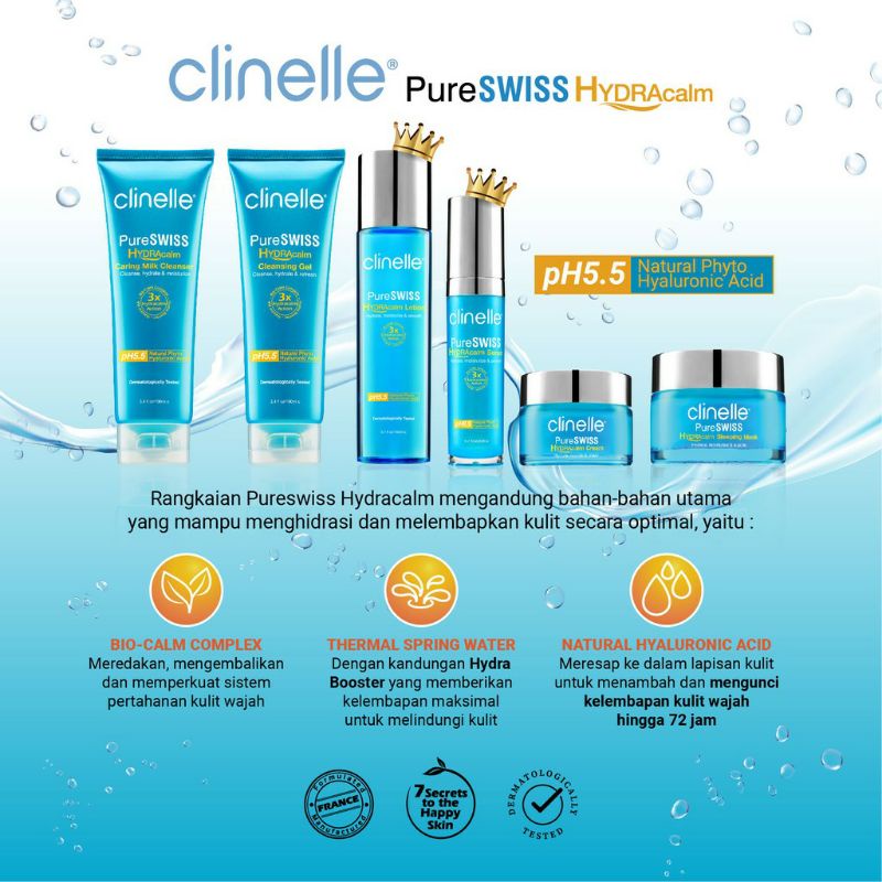 CLINELLE PureSwiss Hydracalm Cleansing Gel 100ML - Gel Pembersih Wajah