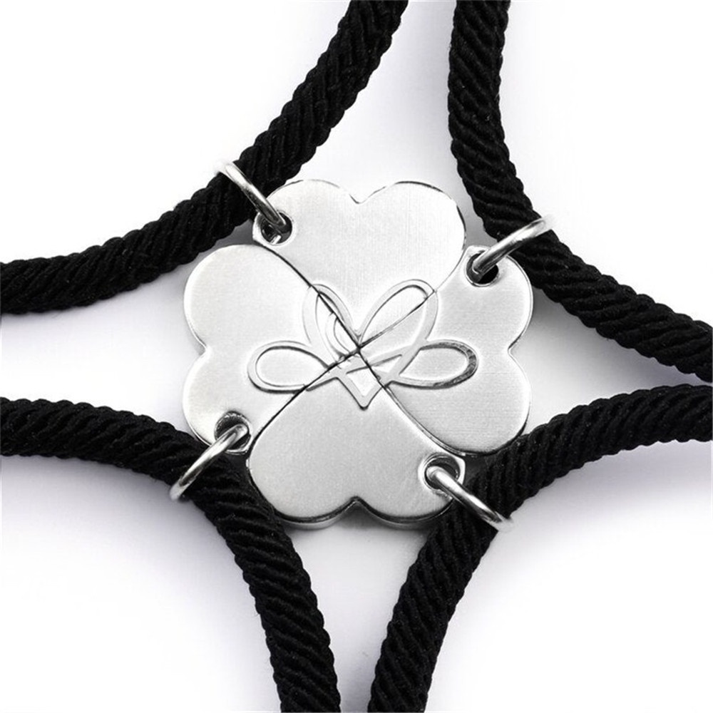 4 Pcs/set Pasangan Sahabat Magnet Four-leaf Clover pendant Gelang Wanita Pria Perhiasan Hadiah