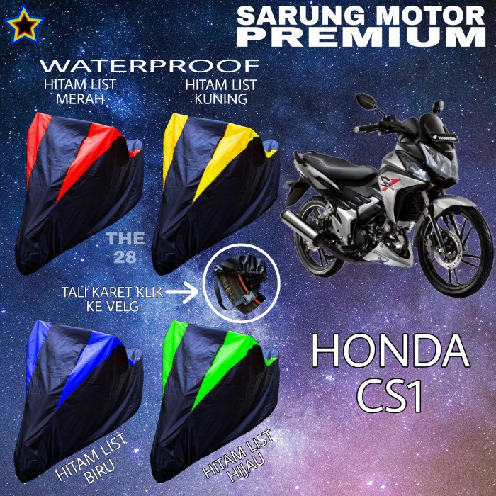 COVER MOTOR HONDA CS1 HITAM KOMBINASI MANTEL PREMIUM WATERPROOF