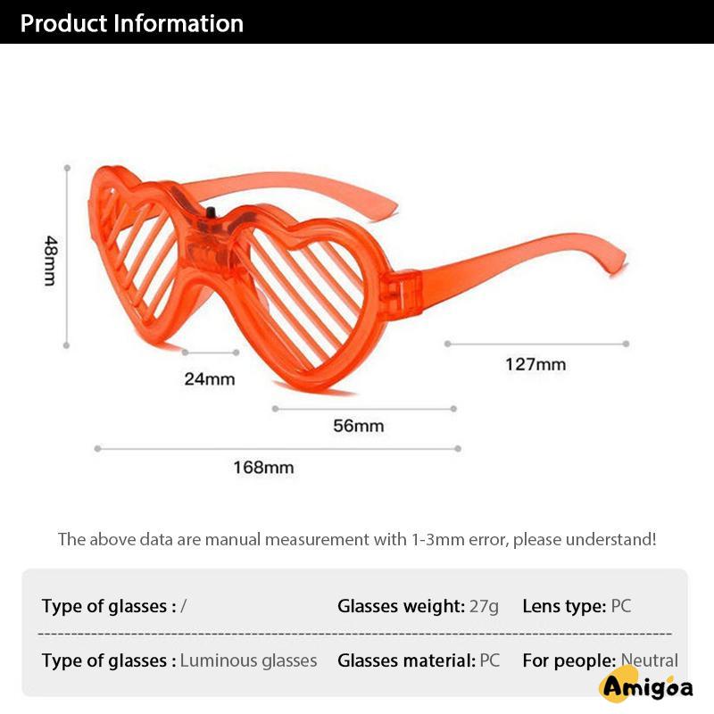 Kacamata Bar Bercahaya Cinta LED Dingin Desain Kacamata Pesta Desain Kaca Jendela Cahaya Dingin - AG2
