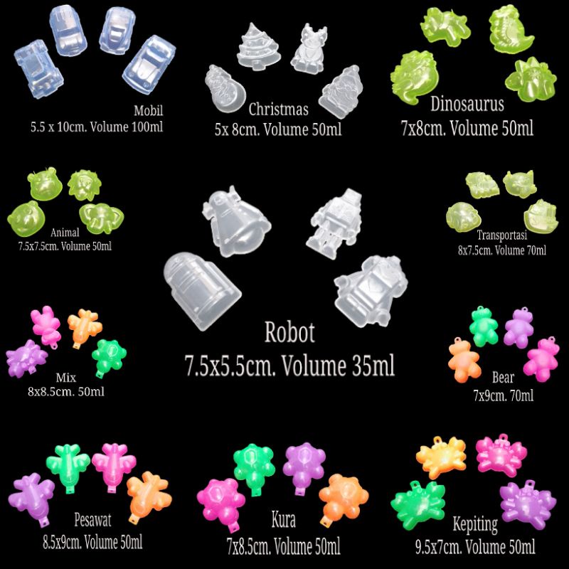 @4pcs Cetakan Nasi Karakter | Cetakan Jelly Set | Cetakan Bento