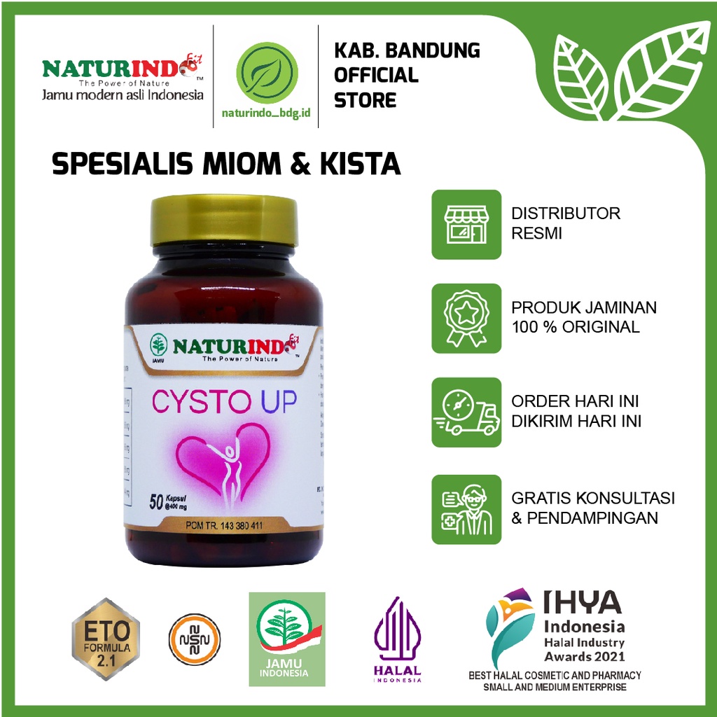 CYSTO UP Obat Herbal Kista Miom Kista Coklat Bartholin Ovarium Jamu Naturindo Bandung