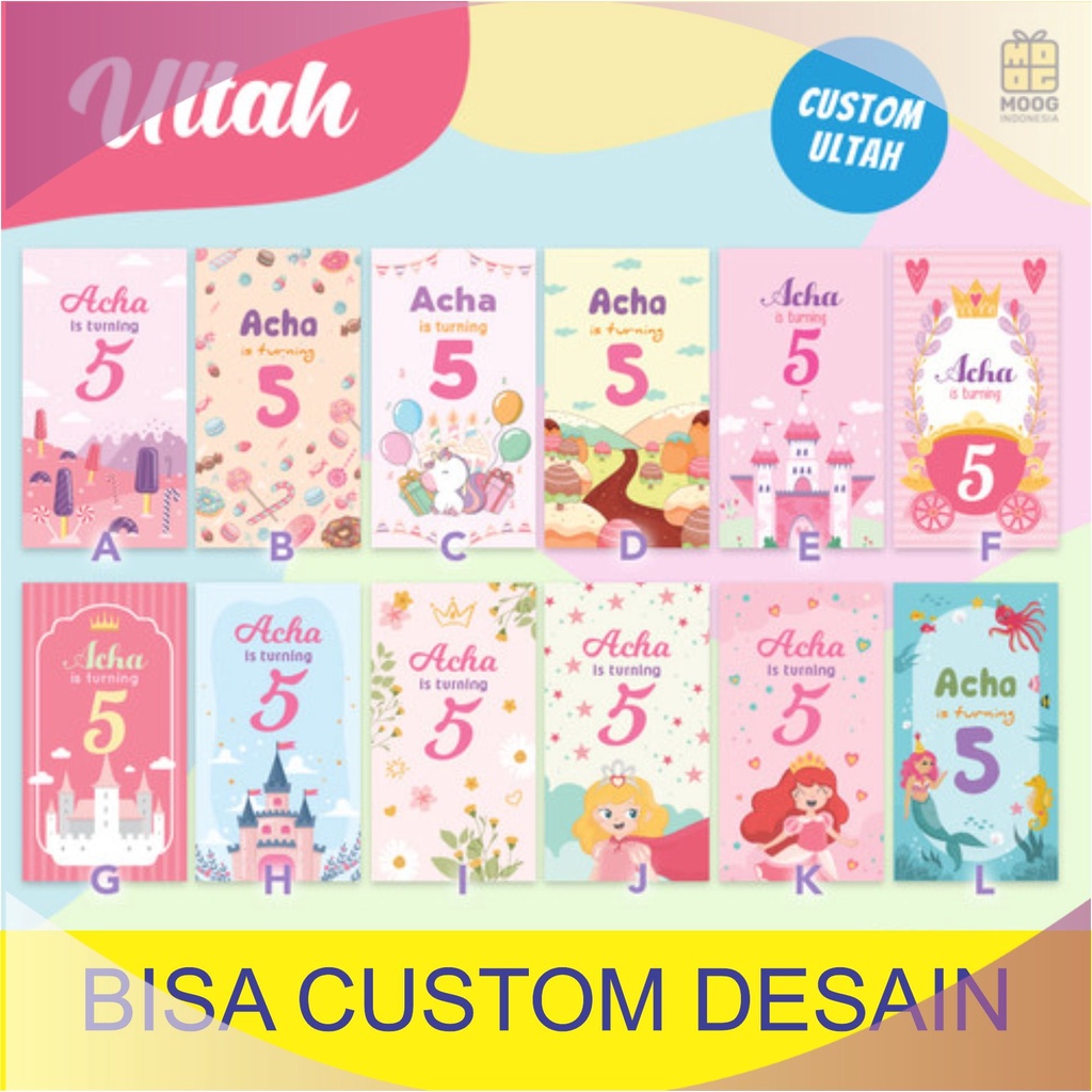 CETAK Hangtag  Thank you card Ulang Tahun Anak Tag Ultah Birthday Tag kartu ucapan  terima kasih- GI