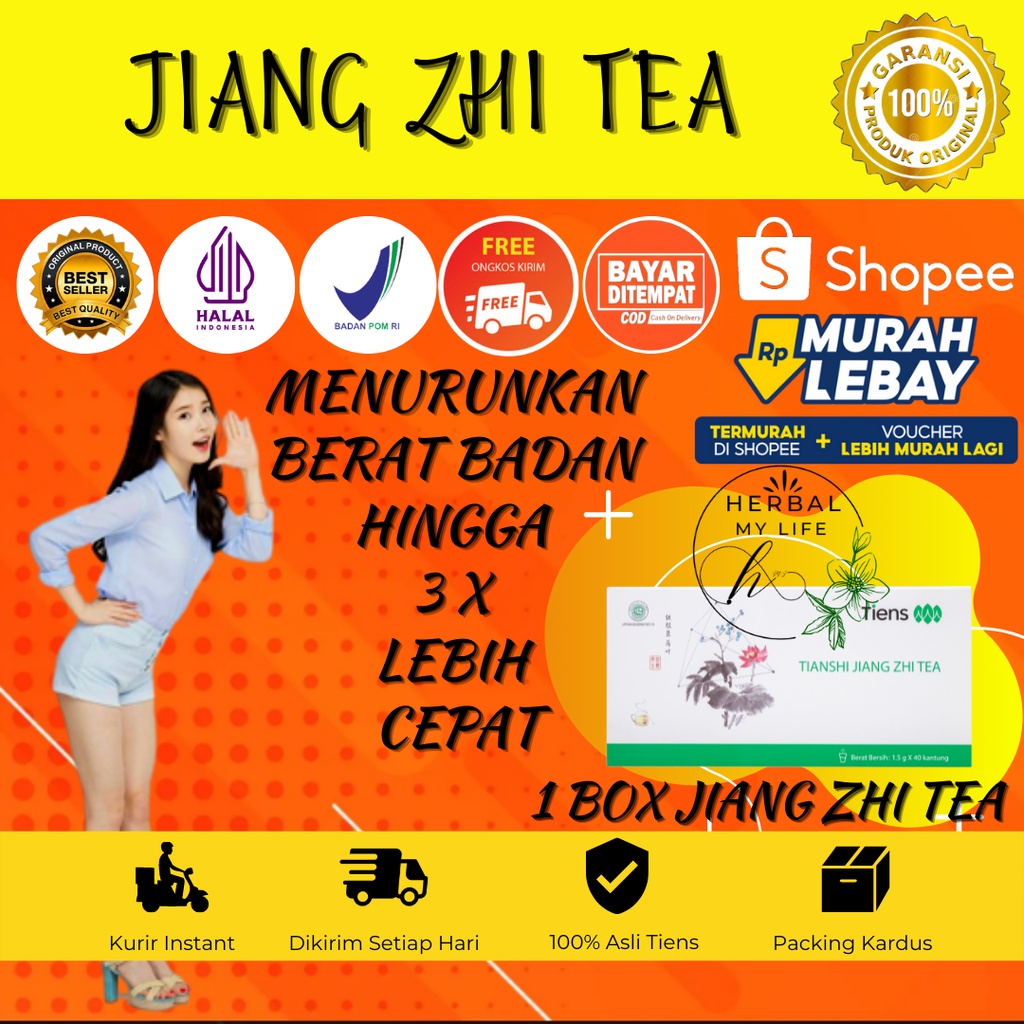 Jiang Zhi Tea | Kolesterol & Asam Urat | Teh Pelangsing, ampuh dan original | Tea Pengecil Perut | O