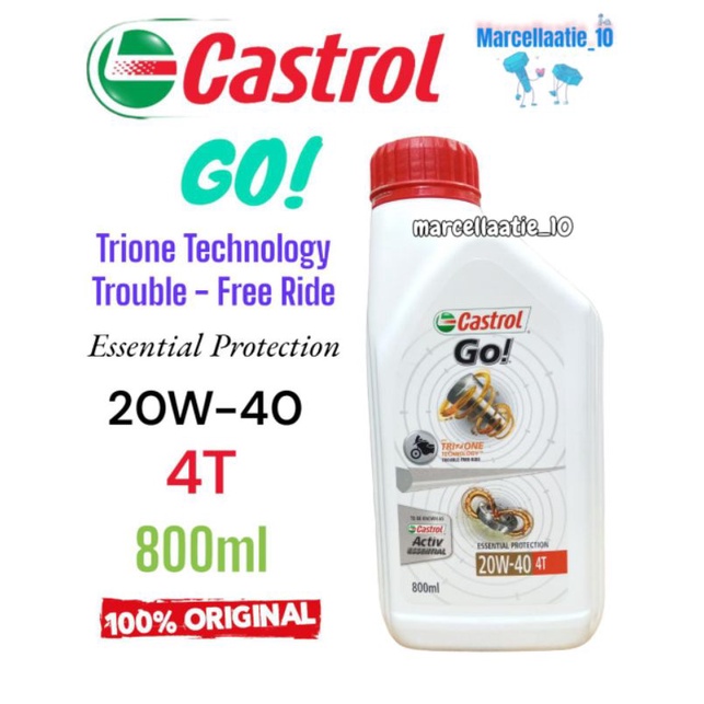 OLI MESIN CASTROL GO 4T 0.8L / 800ML OLI CASTROL MURAH OLI CASTROL ORI OLI MOTOR 4T OLI MOTOR MURAH 
