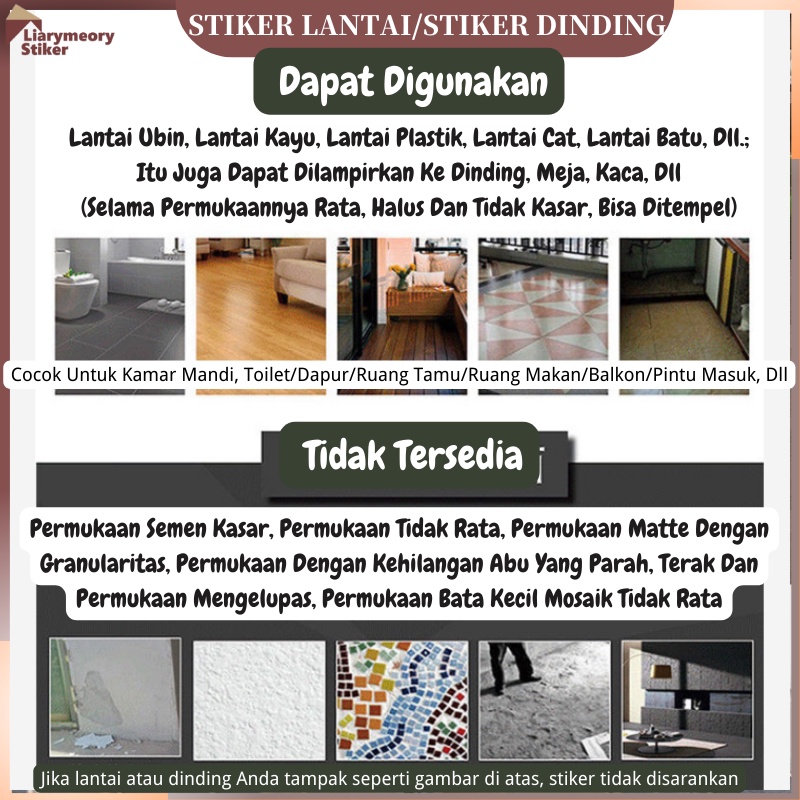 Stiker Lantai Kamar Mandi Tahan Air PVC Walpaper Dinding Dekorasi Kamar Mandi Perekat Diri 2 Meter Motif Kisi Gaya Eropa