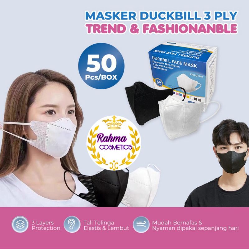 MASKER DUCKBILL ALKINDO 1 BOX ISI 50 / ALKINDO MASKER MEDIS DUCKBILL PERBOX / MASKER DUCKBILL PUTIH