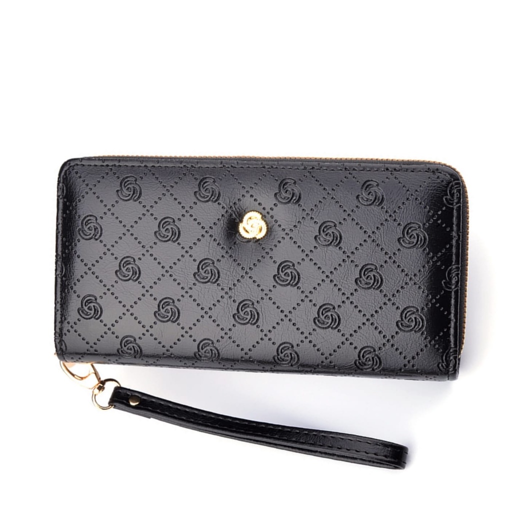 DOMPET PANJANG JAELINA WANITA IMPORT 2 RESLETING HITAM WA625B5 MUAT HP KULIT BRANDED KEKINIAN PREMIUM TALI PENDEK REMAJA KARTU UANG KOIN KOREA FASHION BATAM CASUAL SIMPLE