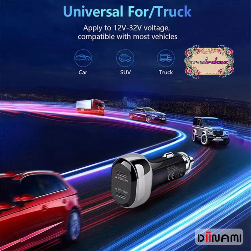 DIINAMI C18 Original Car Charger Mobil 45W super Fast Charging  Type C Saver Casan XiaoMi Samsung Vivo oppo all type SB4508