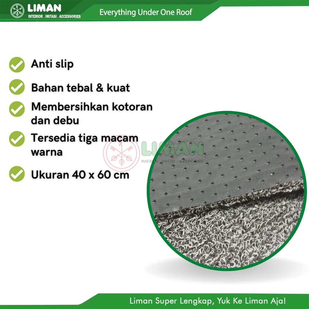 Keset Bakmi Keset Bihun Anti Slip Keset Rumah Taman ukuran 40 x 60 cm