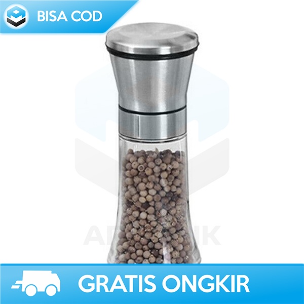 BOTOL PENGGILING BIJI LADA MANUAL PEPPER GRINDER LETEN 120ML STAINLESS