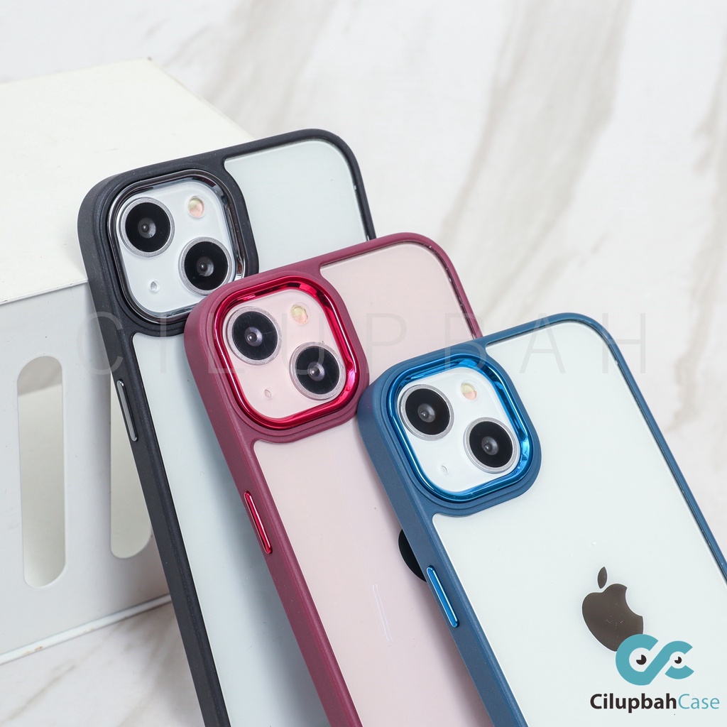 Clear Acrylic Plating Full Cover Case For iPhone 14 Plus Pro Max