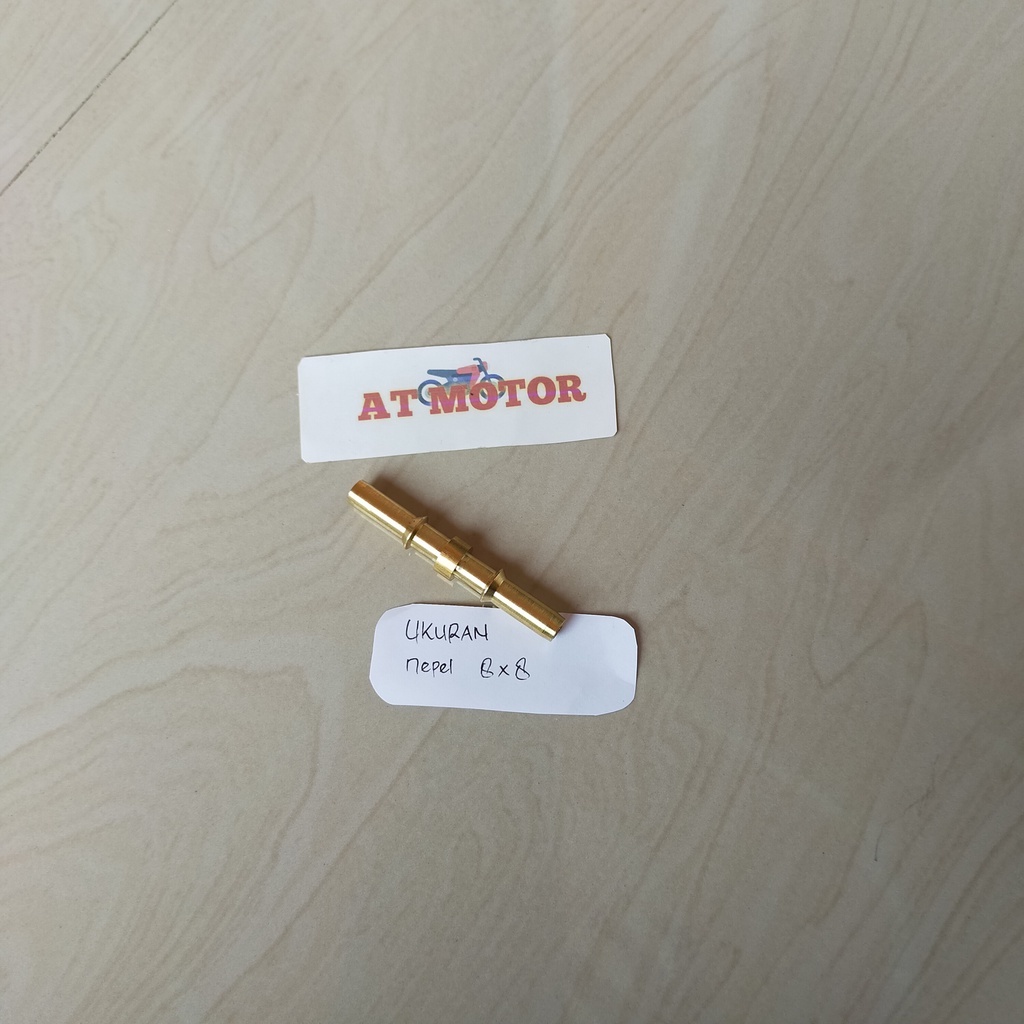 Nepel 8 x 8 mm nepel kuningan alat infus injeksi nepel injektor