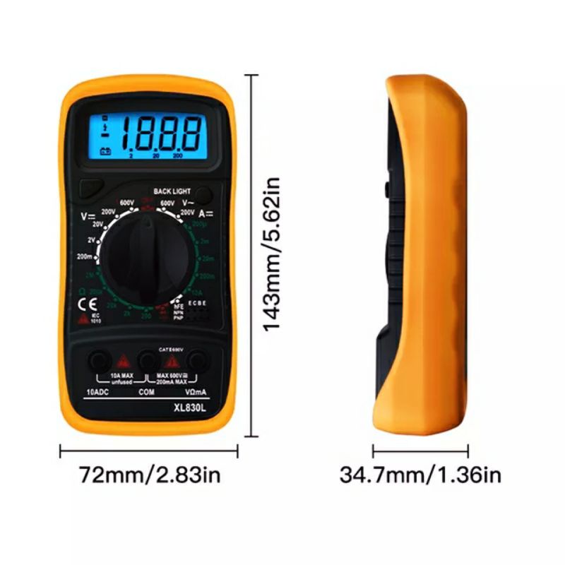 AVO Meter Digital Portable XL830L Free Baterai