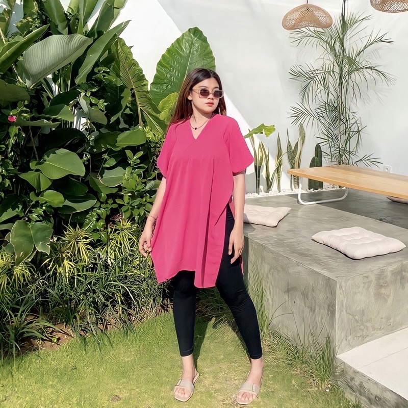 NAGITA LONG SQUARE TOP ATASAN BLOUSE CRINKLE AIRFLOW