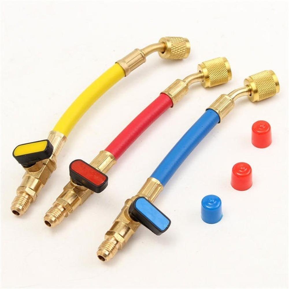 Preva 3pcs Alat Selang Pengisian Aksesoris Pendingin Otomotif 800PSI A/C Diagnostik