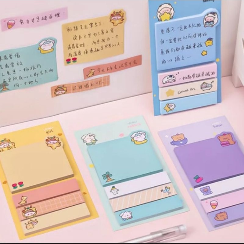 Macam macam Sticky note memo pad post it kertas memo notebook lucu