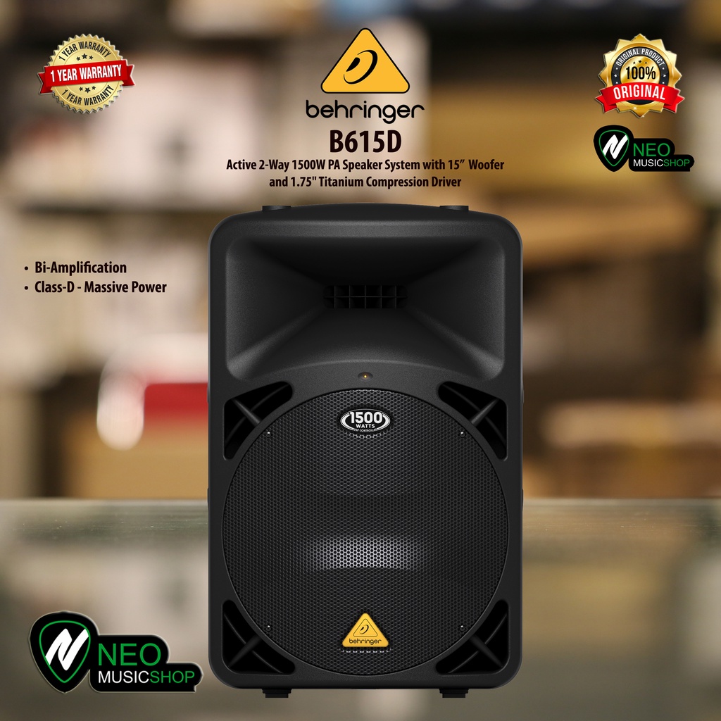 Behringer B615D Active 2-Way 1500W with 15" woofer and 1,75" Tweeter