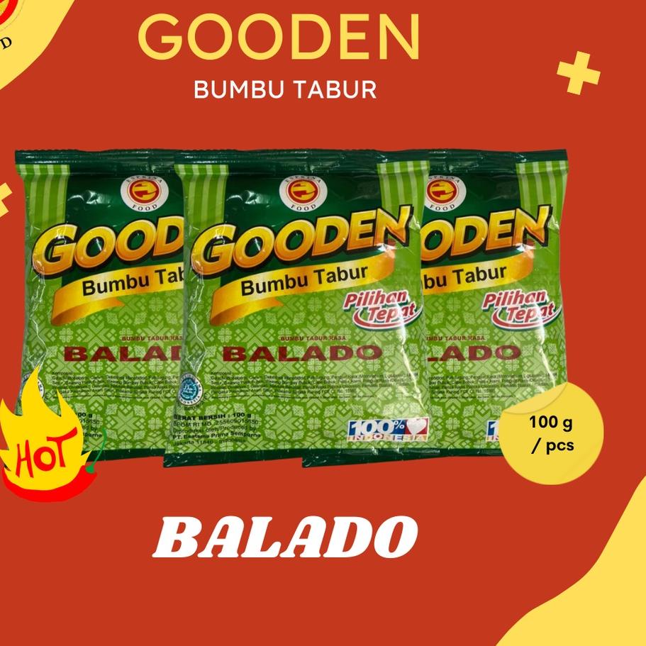 

Promo Bumbu Tabur - GOODEN - Rasa BALADO - BALADO - Kemasan 100 gram