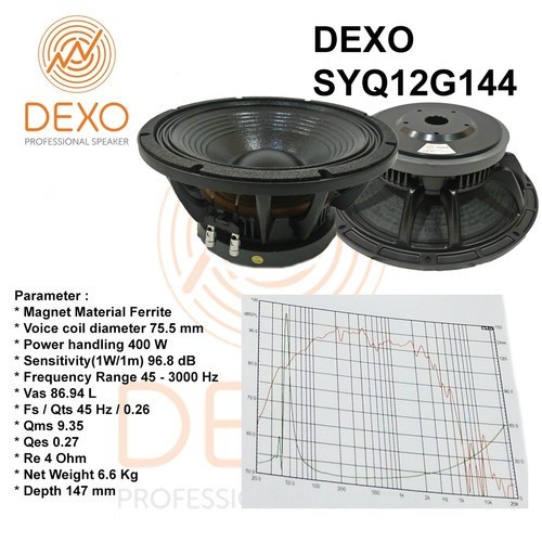 SPEAKER DEXO 12 INCH SYQ 12G144 SPEAKER DEXO SYQ-12G144 12"