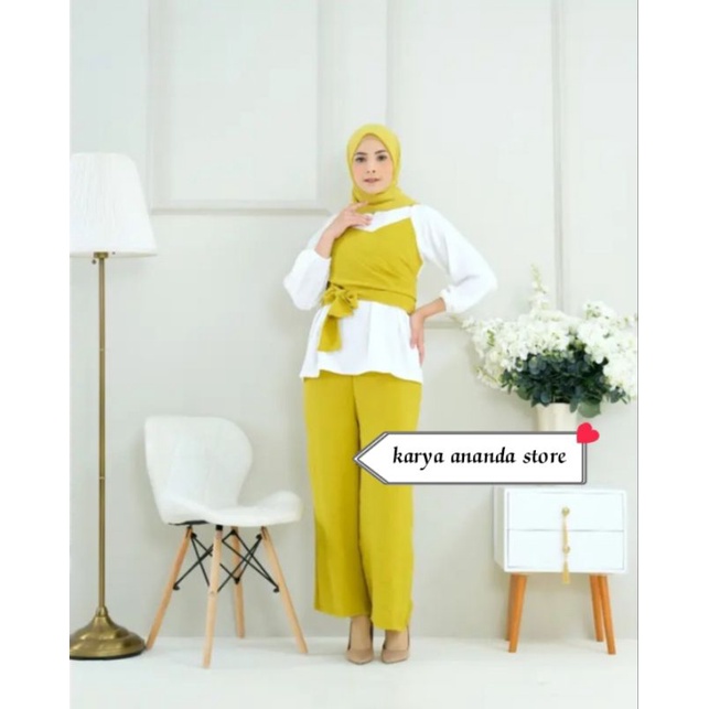 oneset lesti viral bahan crinkle airflow terbaru