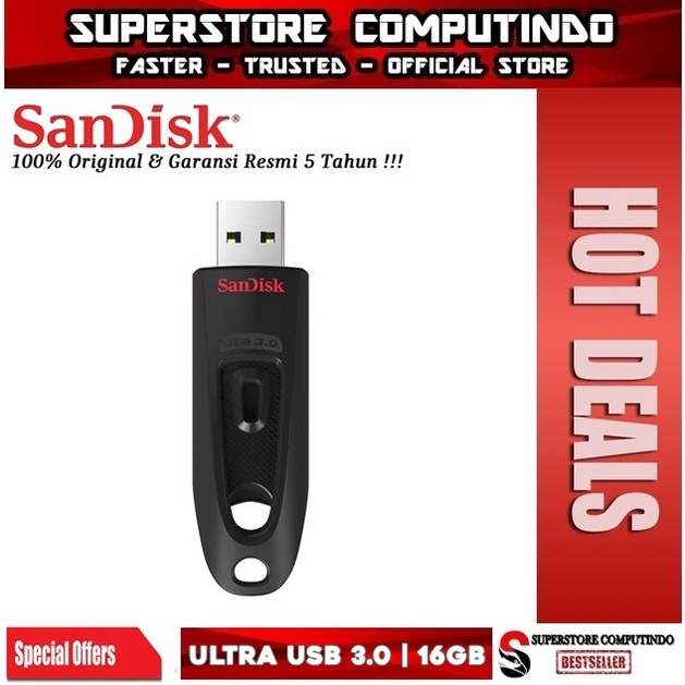 Flashdisk SanDisk Ultra USB 3.0 100MB/s 16GB CZ48 | SanDisk CZ48 16GB