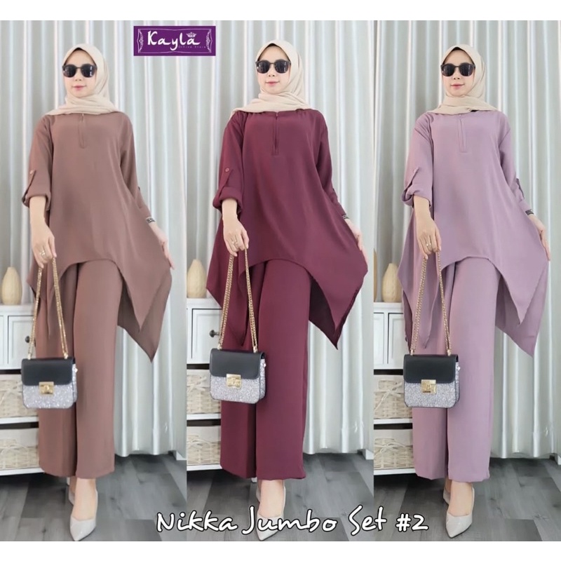 Setelan Wanita Nikka Jumbo Set | Setelan Wanita Waka | Rayon Premium | JUMBO | SETELAN PIYAMA | PREMIUM QUALITY | COD