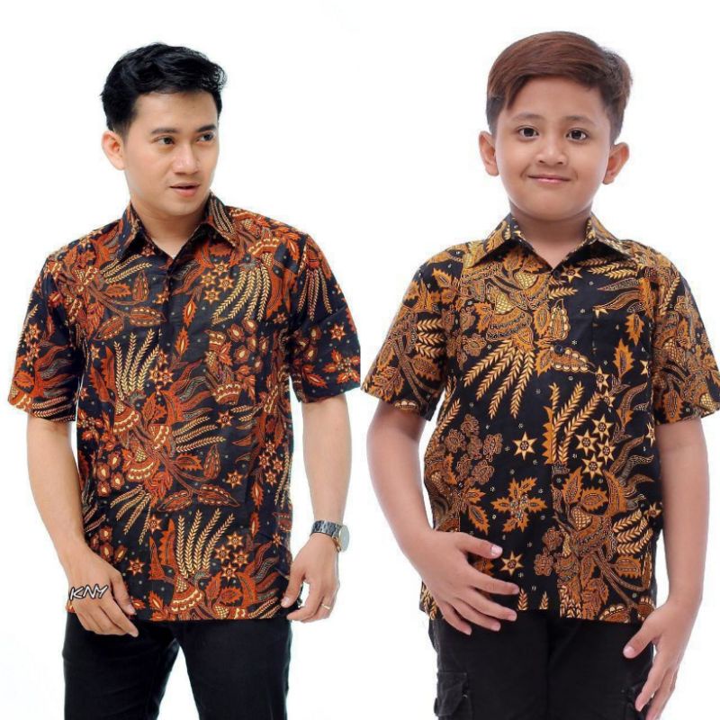 Batik_Ahsan - Batik Couple Ayah Anak Hem Batik Pria Lengan Pendek Hem Batik Anak NEW ARRIVAL