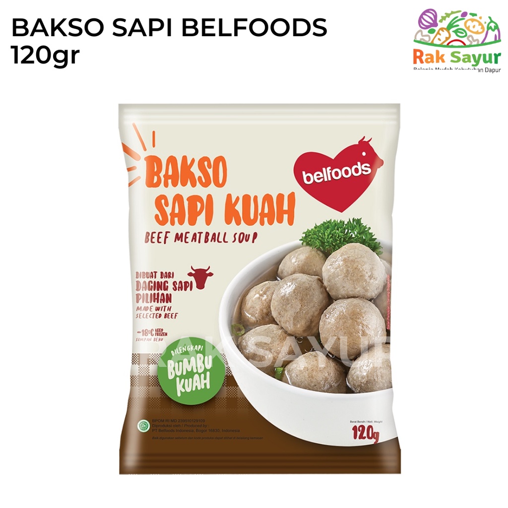 Jual Bakso Sapi Kuah Belfoods 120gr Frozen Food Rak Sayur Padang