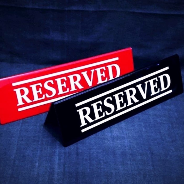 

'+'+'+'+] Akrilik papan nama meja Reserved