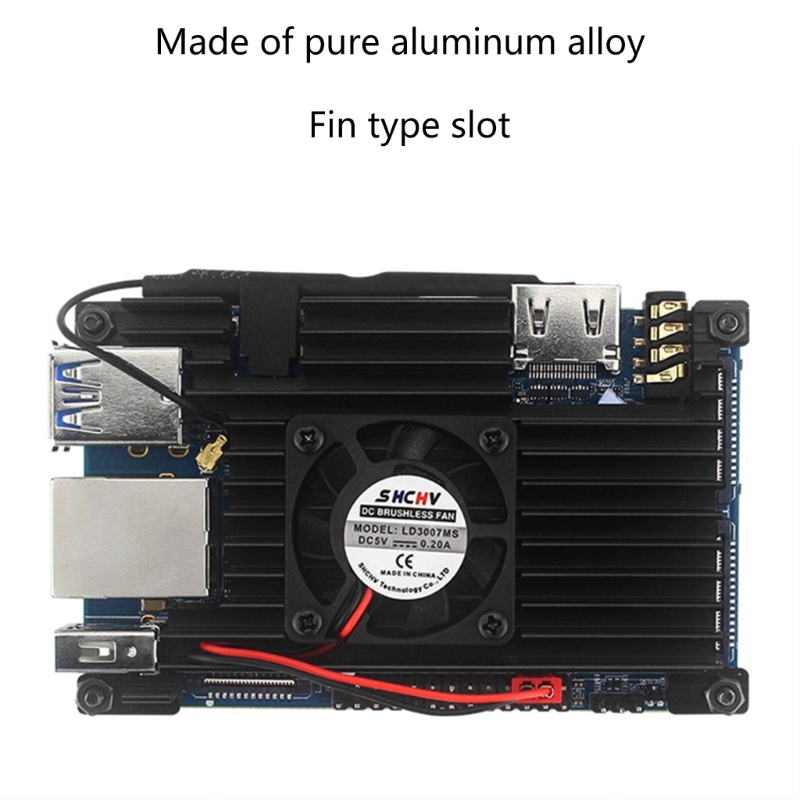 Zzz for OrangePi 4lts Case Alumunium Enclouse Kotak Hitam Dengan Kipas Active &amp; Passive Cooling Shell for OrangePi 4lts