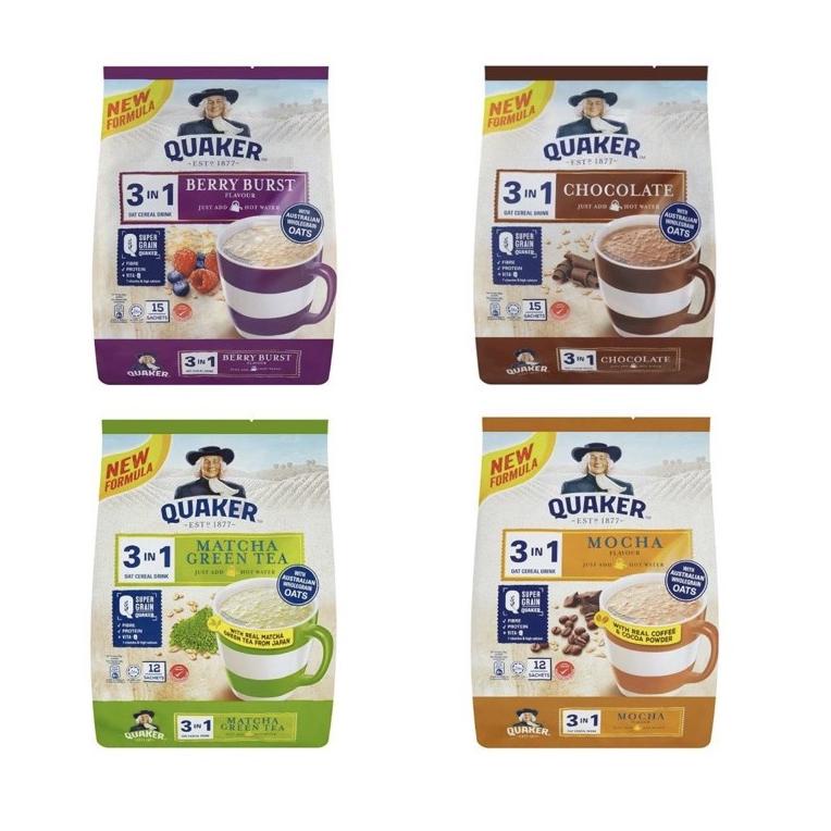 

(F-P5P-✓) Quaker 3 in 1 Oat Cereal drink Matcha / Berry Burst / Chocolate ecer berkualitas