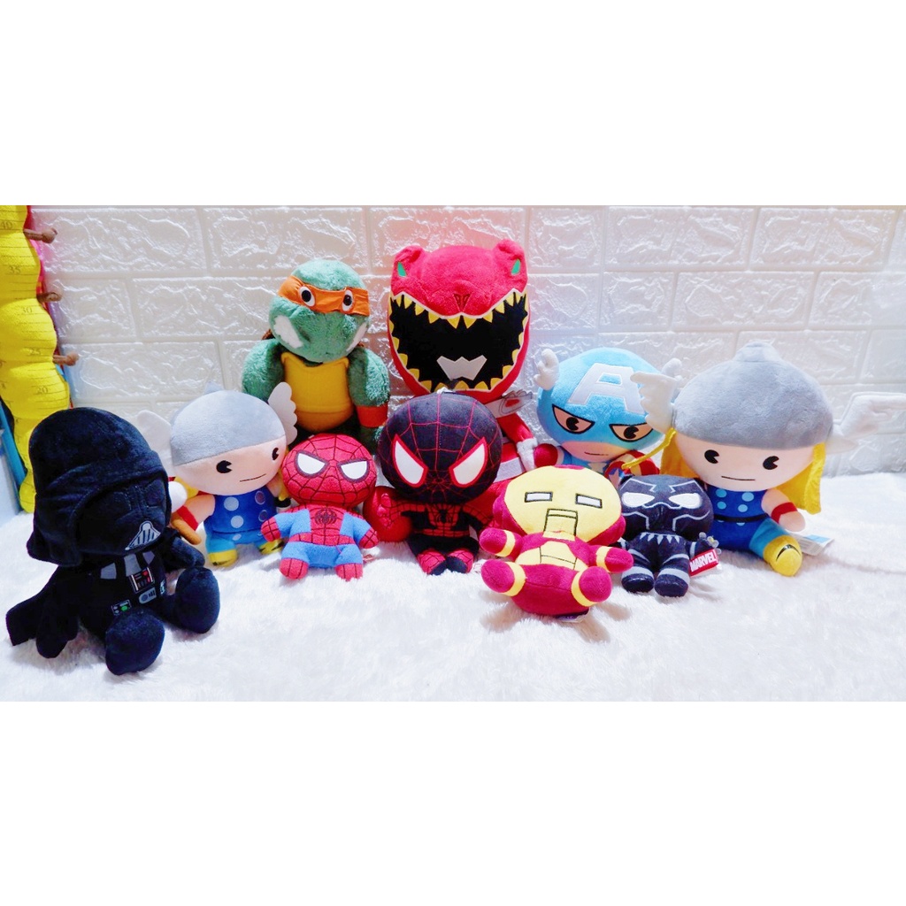Boneka ganci super hero marvel pahlawan Thor Spiderman Captain America Kapten Amerika Iron Man Black