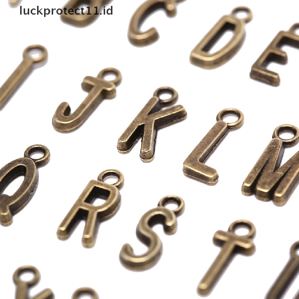 /Fashion Hot// Fashion// Silver/Gold 26 Pcs Alfabet A-Z Liontin Huruf Temuan Perhiasan DIY Ch.