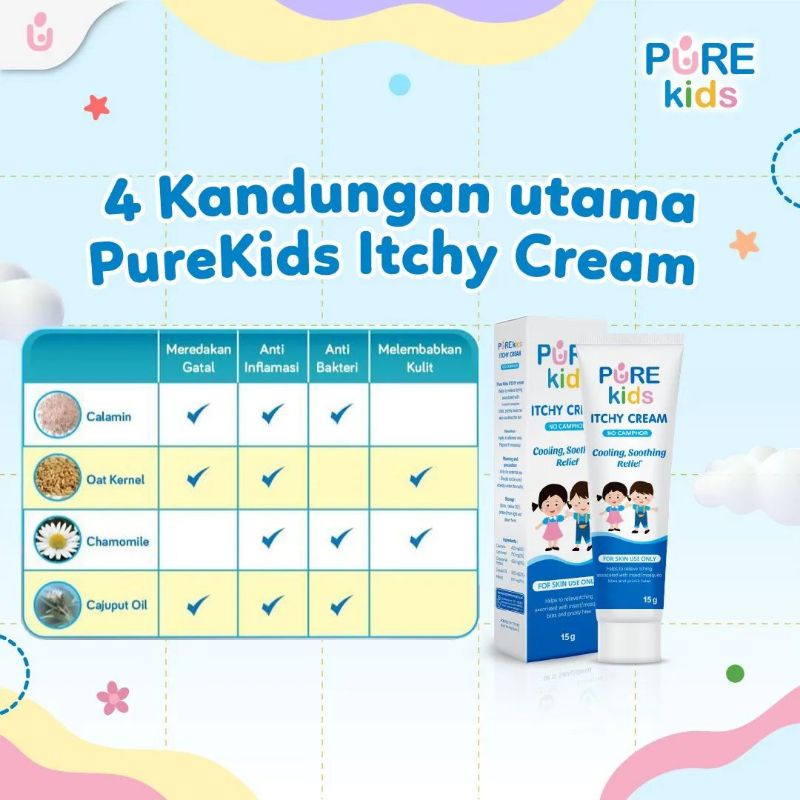 PURE KIDS Itchy Cream Krim Pereda Gatal Anak Krim Obat Gatal Anak