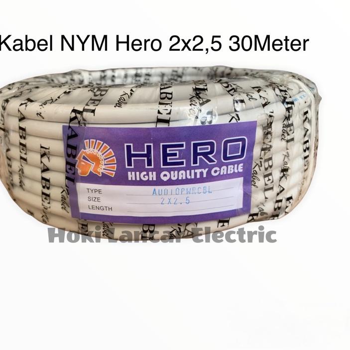 Berkualitas Kabel listrik NYM Hero 2x2,5 30Meter Kawat Tunggal / Kabel Listrik ✓