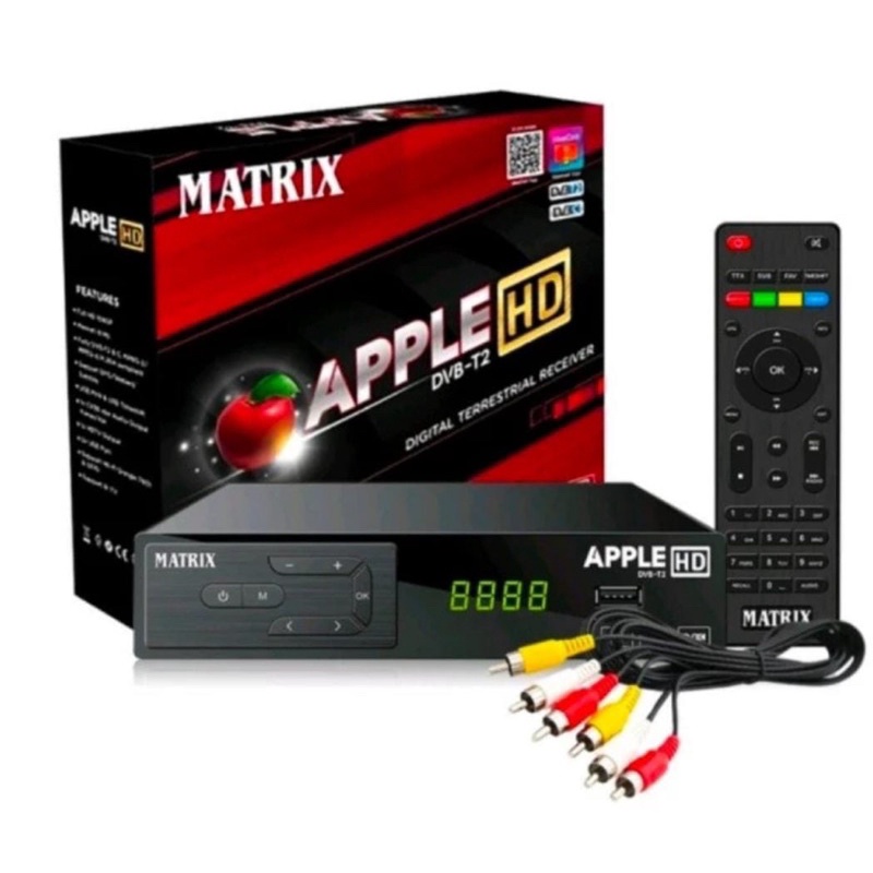 STB SET TOP BOX DVBT2 MATRIX APPLE MERAH UNTUK SIARAN TV DIGITAL/NEX PARABOLA/ SET TOP BOX