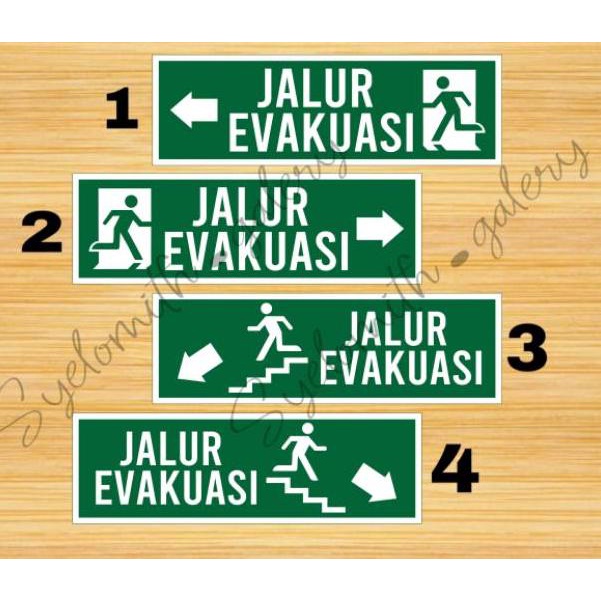 

[I-7]8 ✔] STIKER JALUR EVAKUASI WATERPROOF/ STIKER EMERGENCY EXIT-trending