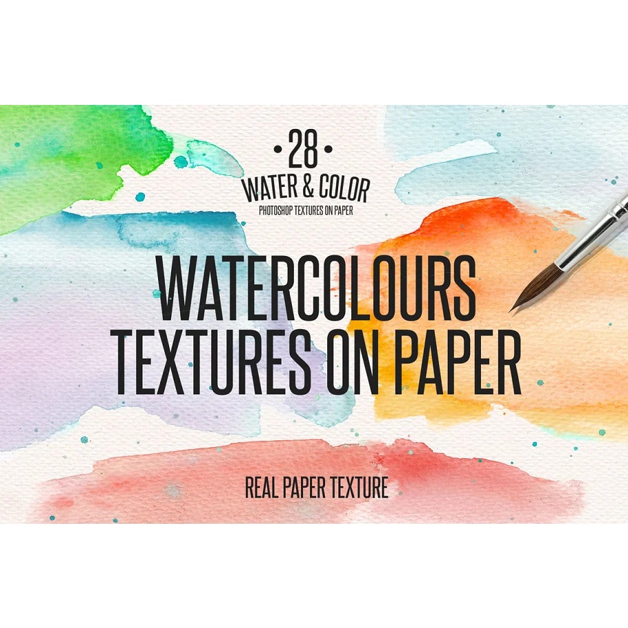 28 Water &amp; Color Textures on Paper