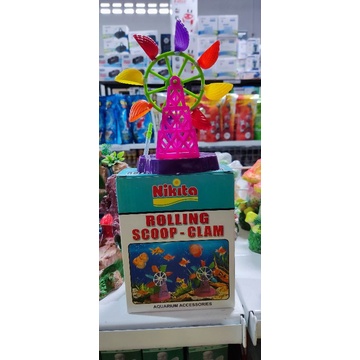 Hiasan / Dekorasi Aquarium Rolling Scoop Ornamen Mainan Kincir Angin Gelembung Udara Water Wheel Aks