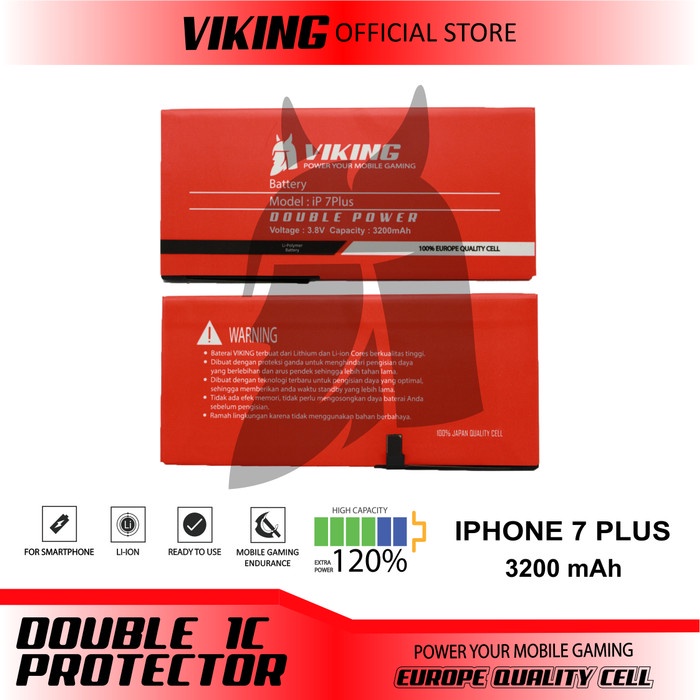 BATERAI VIKING IPHONE 7+ / 7 PLUS DOUBLE POWER