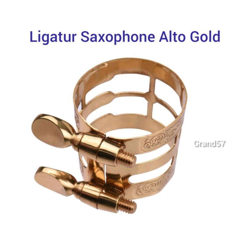 Jual Ligature Saxophone Alto Saxo Sax Ligature Mouthpiece Gold Dual