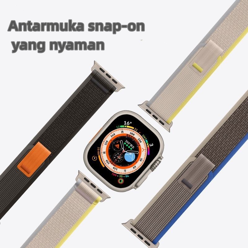 Tali Strap Trail Loop for iWatch Apple Watch 8 7 6 5 4 3 Ultra bahan Nilon