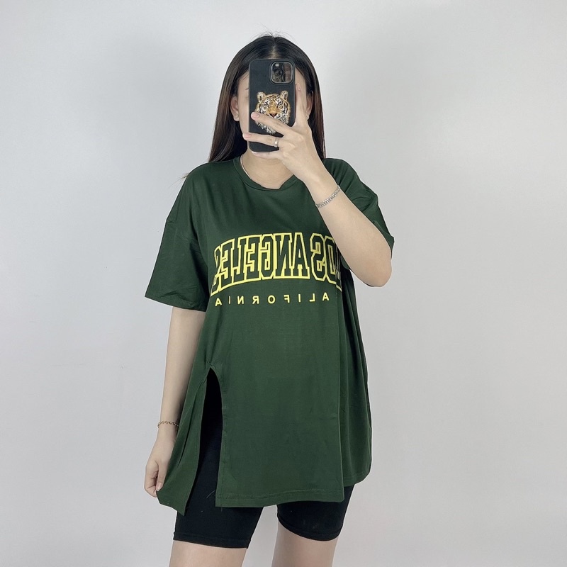 Kaos Oversize Slit Los / Atasan Wanita Jumboo