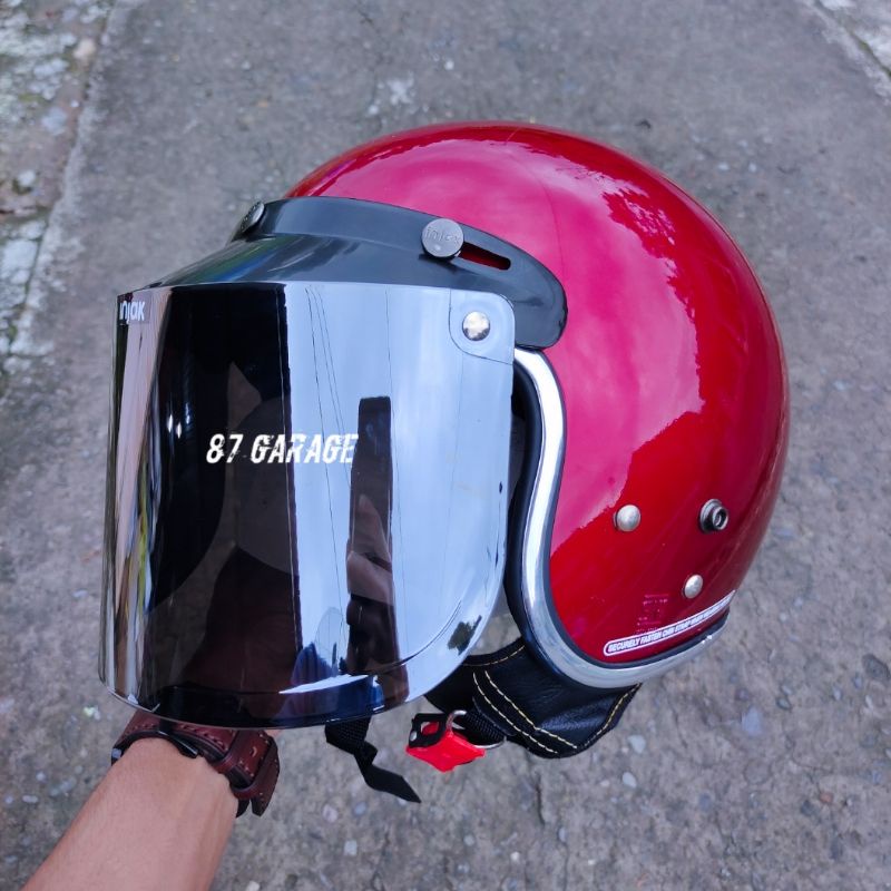 HELM BOGO DEWASA RETRO POLOS FULL LEHER SNI