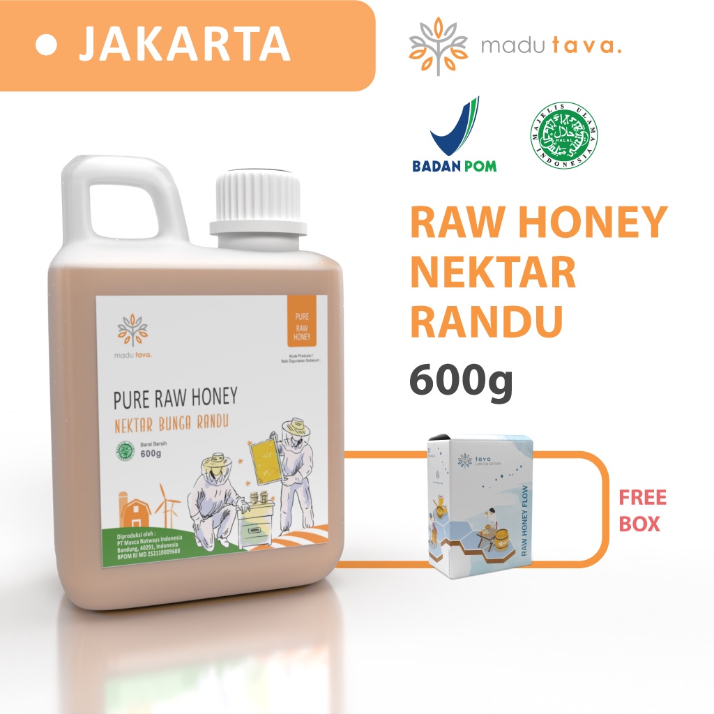 Madu Murni Asli Tava Nektar Randu 600gr Grade A 100% Alami Pure Natural Raw Honey